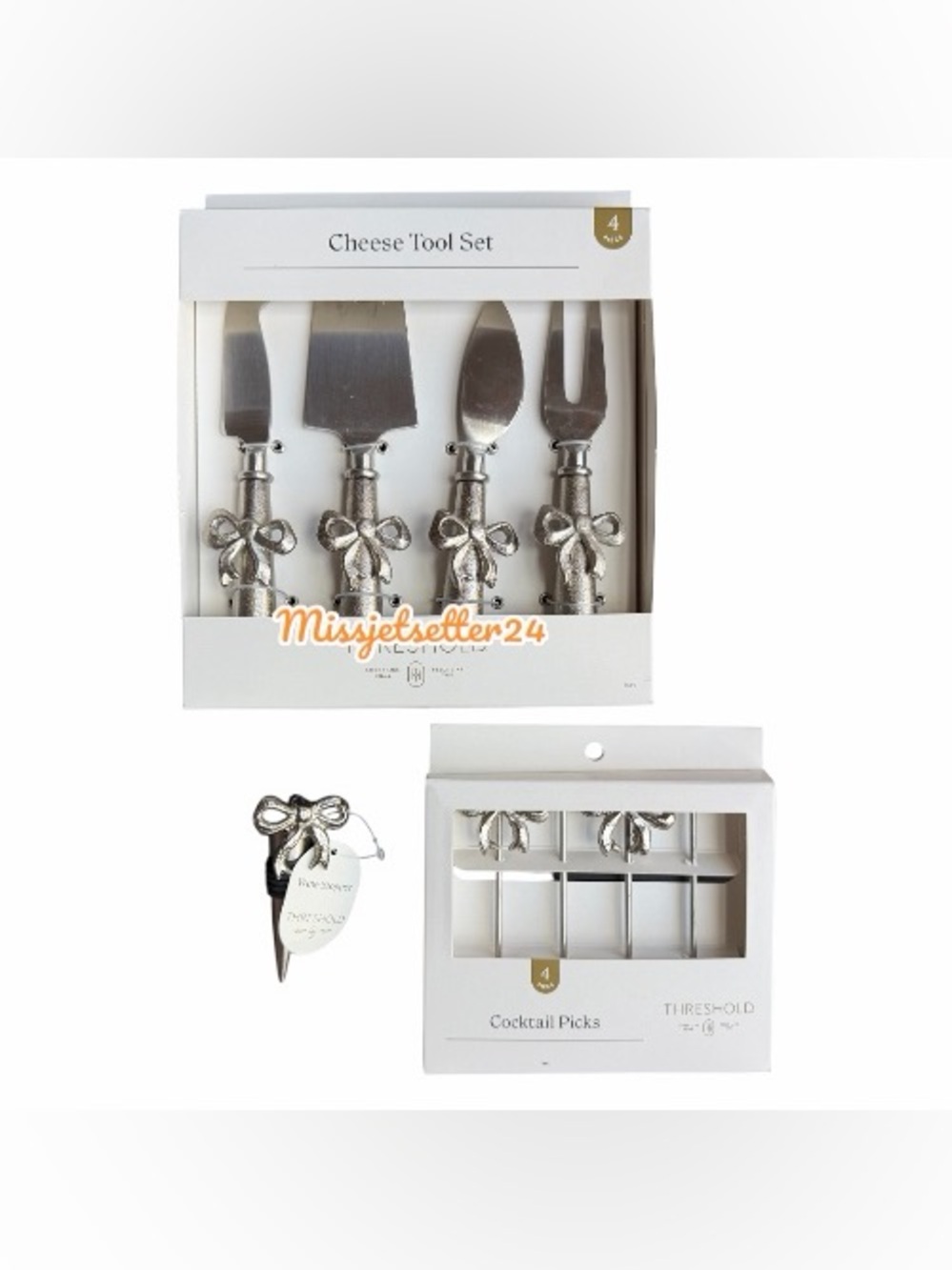 NEW Target Threshold Bow Cheese Tool Set, Wine Stopper and Cocktail Set Bundle